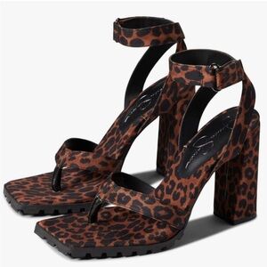 NWT Jessica Simpson Leopard heels with Ankle Strap